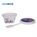 Recipiente de embalagem de plástico Frozen pp iogurte banheira de copo de iogurte com colher de tampa